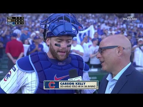 'No better feeling!' 🗣️ Carson Kelly recaps go-ahead HR in 5th inning in Cubs' Game 1 win vs. Padres