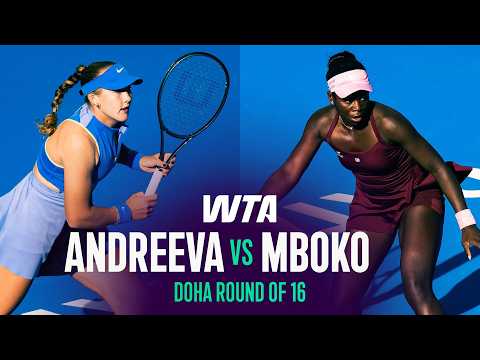Mirra Andreeva vs. Victoria Mboko | 2026 Doha Round of 16 | WTA Match Highlights