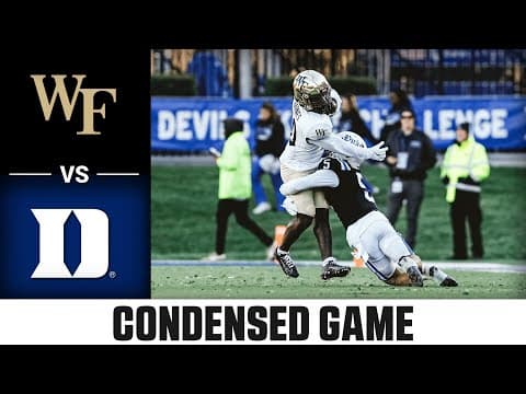 Wake Forest vs Duke Game Condensed Game | 2025 ACC Football