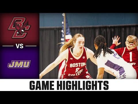 Boston College vs. James Madison Game Highlights | 2025-26 ACC Women's Basketball