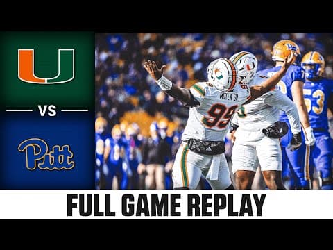 Miami vs Pitt Full Game Replay | 2025 ACC Football