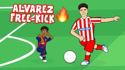 ALVAREZ FREE-KICK vs BARCELONA🔥 Barca 0-2 Atletico Madrid Champions League Highlights