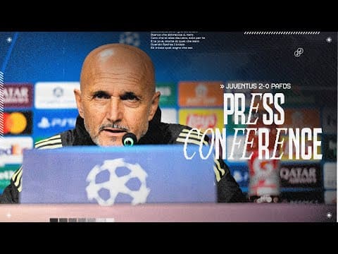 LUCIANO SPALLETTI reacts after the win over Pafos in the Champions League ⚪⚫