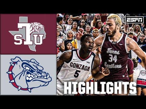 Texas Southern Tigers vs. Gonzaga Bulldogs | Full Game Highlights | ESPN College Basketball