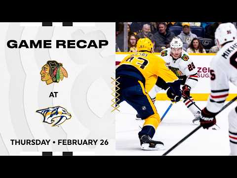 Blackhawks at Predators Game Highlights | 2.26.26