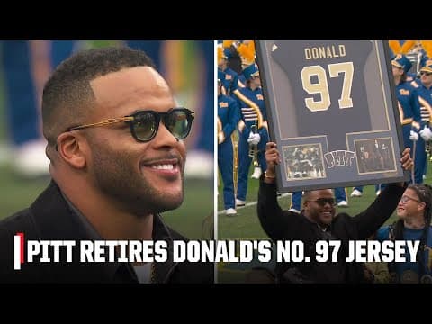 Pittsburgh Panthers retire Aaron Donald's No. 97 jersey at Pitt halftime | ESPN College Football