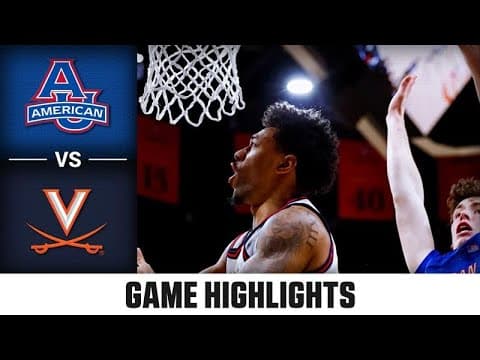 American vs. Virginia Game Highlights | 2025-26 ACC Men's Basketball
