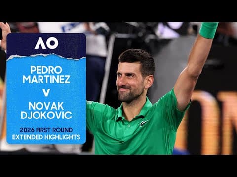 Pedro Martinez v Novak Djokovic Extended Highlights | Australian Open 2026 First Round
