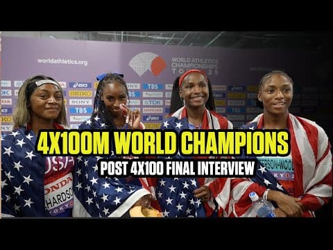 US Women's 4x100 speak about WINNING GOLD | Worldchampionships tokyo 2025