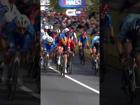 Flat, fast, and furious! ⚡️ Tim Merlier flew to the European Championships title last season.