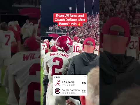 Ryan Williams & Kalen DeBoer after the win 🙌