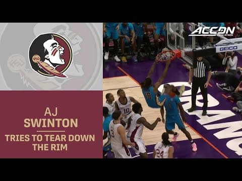 FSU's AJ Swinton Tries To Tear Down The Rim