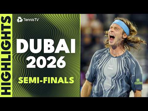 Medvedev Faces Auger-Aliassime; Rublev Battles Griekspoor | Dubai 2026 Semi-Final Highlights