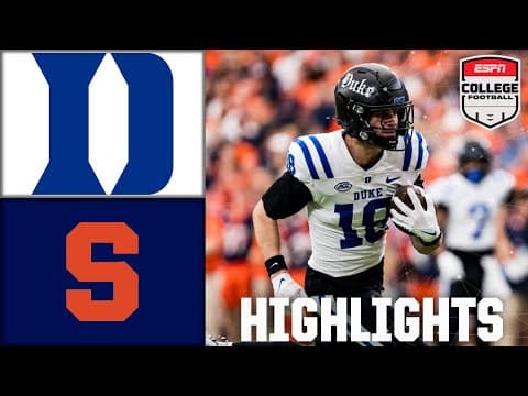 Duke Blue Devils vs. Syracuse Orange | Full Game Highlights | ESPN College Football