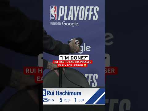 Rui abruptly ends his presser when he sees LeBron waiting to start his 😂
