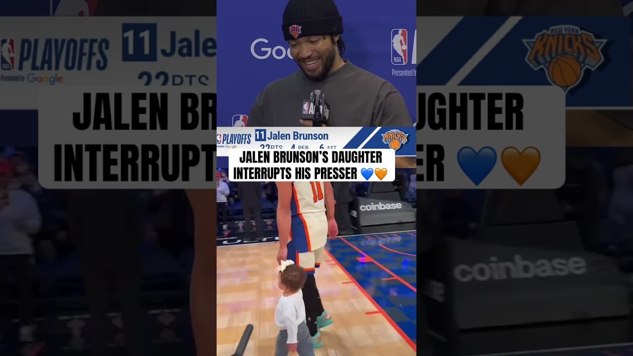 Jalen answering to his toughest interviewer 👶🎤💙🥹 #nba #nyknicks #jalenbrunson