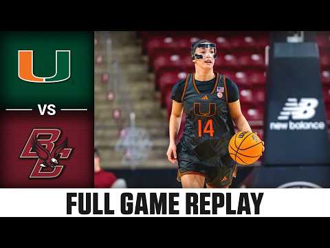 Miami vs. Boston College Full Game Replay | 2025-26 ACC Women's Basketball