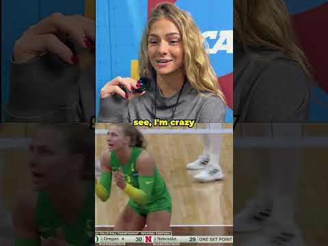 Brooke Nuneviller reacts to Oregon's crazy 2022 regional semi win over Nebraska