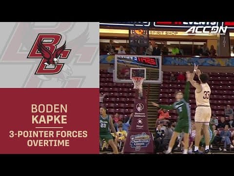Boston College's Boden Kapke Hits A Logo 3 To Force Overtime