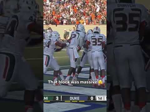 The block took out multiple defenders 😳 #miamihurricanes #accfootball #collegefootball