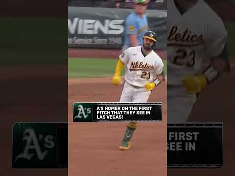 Shea Langeliers gets the fans in Las Vegas hyped with this 483 foot shot! 🤯🤯 #MLB #ATHLETICS