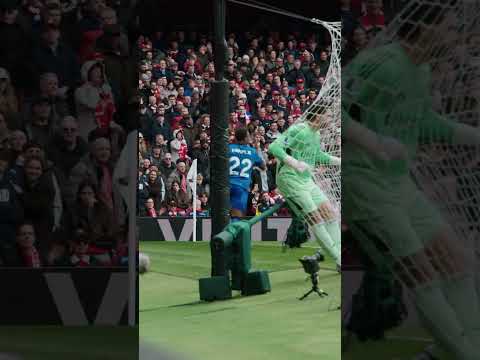 Junior Kroupi opens the scoring at Emirates Stadium against Arsenal 💥 | #afcb #shorts #arsenal