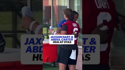 Jaxson Dart and Abdul Carter at OTAs #nfl #newyorkgiants #nygiants