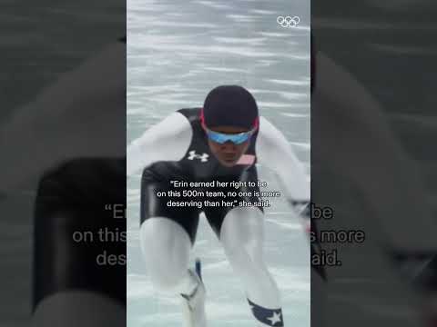 Brittany Bowe gave her Olympic spot to Erin Jackson at Beijing 2022. ❤️ #olympics