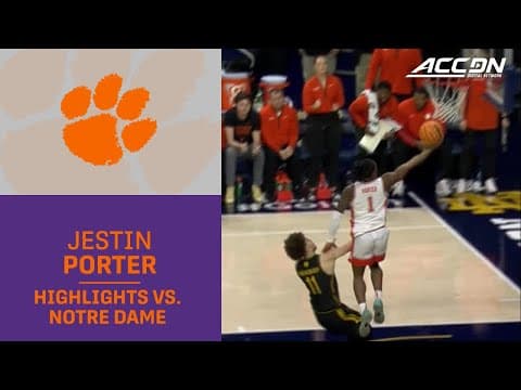Clemson's Jestin Porter Highlights vs. Notre Dame