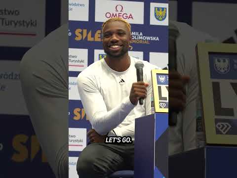 All smiles from @noahlyles18 😂 Tomorrow’s 100m is shaping up to be fast #SilesiaDL #DiamondLeague