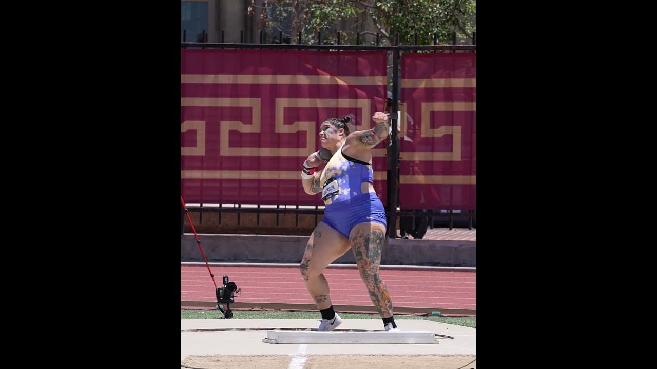 Chase Jackson launches 20.53m to continue ending competitions before they even begin 😮‍💨 #usatf