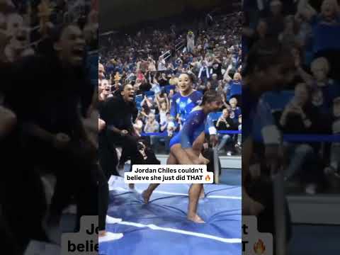 Jordan Chiles’ reaction to her first perfect 10 on vault is everything 🥹👏 (via @uclagymnastics/OG)