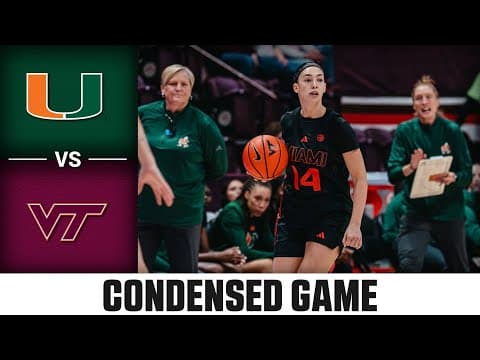 Miami vs. Virginia Tech Condensed Game | 2025-26 ACC Women’s Basketball