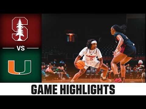 Stanford vs. Miami Game Highlights | 2025-26 ACC Women's Basketball