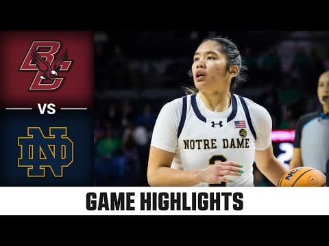 Boston College vs. Notre Dame Game Highlights | 2025-26 ACC Women's Basketball