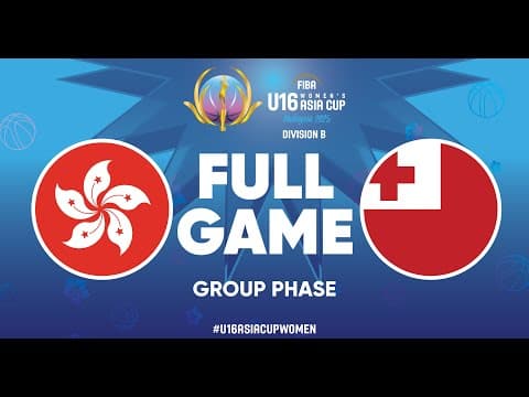 LIVE - Hong Kong, China v Tonga | FIBA U16 Women's Asia Cup 2025 - Division B | Group Phase