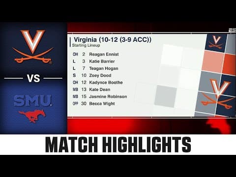 Virginia vs. SMU Match Highlights | 2025 ACC Volleyball