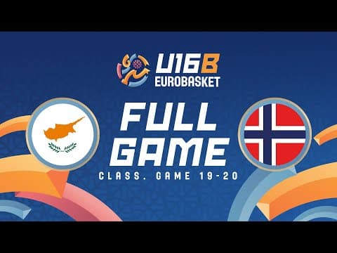 LIVE - Cyprus v Norway | FIBA U16 EuroBasket 2025 Division B | Class. Game 19-20