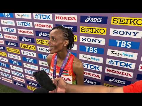 Beatrice Chebet after winning 10,000m title at 2025 World Championships