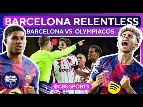 Barcelona BOSS Olympiacos | Fermin Lopez nets hat trick | Rashford shines | Champions Club