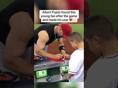 Pujols told this fan not to leave & he would come find him when it was over 🥹  (via @JoeBone546/X)