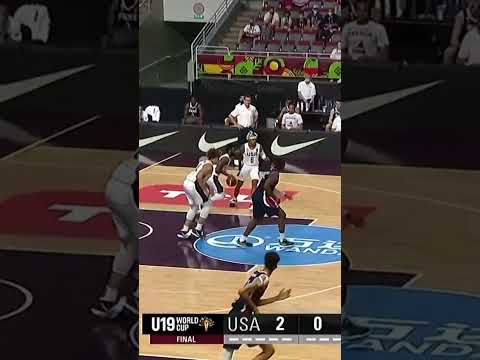 Victor Wembanyama and Chet Holmgren going at it at 19 years old 🤯 #FIBAU19