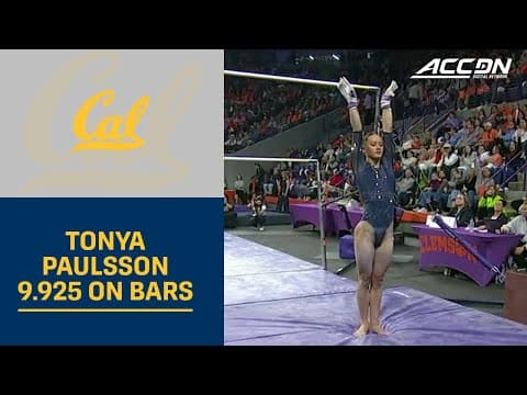 Cal's Tonya Paulson Ties For 1st With 9.925 On Bars  | 2026 ACC Gymnastics