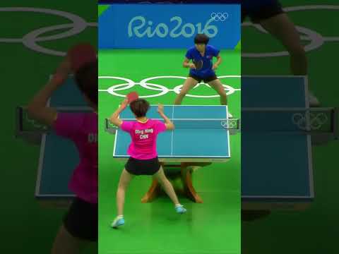 Ding Ning and Kim Song-I keeping us at the edge of our seats with this rally at Rio 2016 🤯