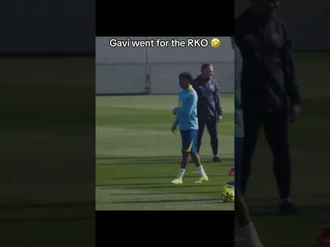 Gavi tried to go for the RKO on Lamine Yamal mid training session 🤣 🤼‍♂️ (via @fcbarcelona/TT)