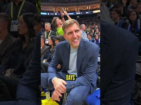 Dirk sitting courtside watching the first NBA regular season game in Germany! 🩷