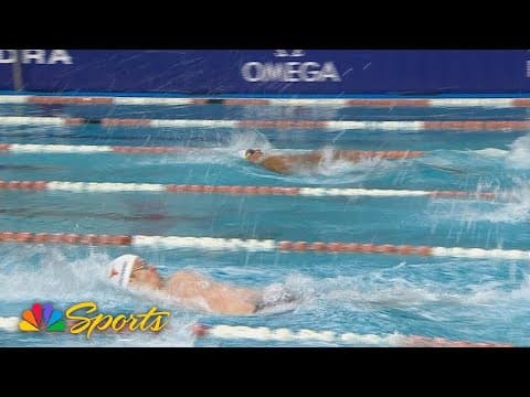 Yohann Ndoye-Brouard EDGES fellow French swimmer Leon Marchand in 200m backstroke | NBC Sports