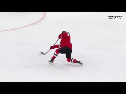 Simon Nemec scores a goal against the New York Islanders