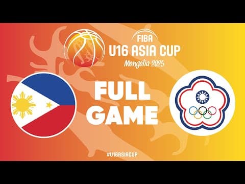 LIVE - Philippines v Chinese Taipei | FIBA U16 Asia Cup 2025 | Group Phase