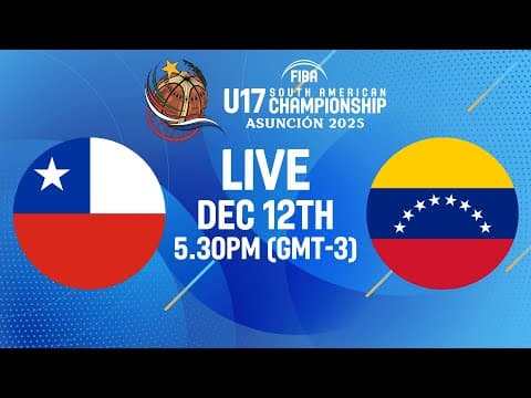 LIVE - Chile v Venezuela | FIBA U17 South American Championship 2025 | Group Phase